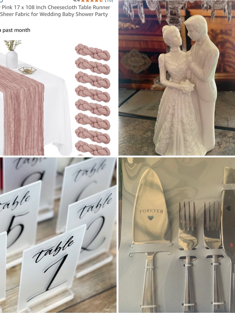 Wedding Decor Lot ~ Lenox Cake Topper, Table Numbers, Table Runners, and more.